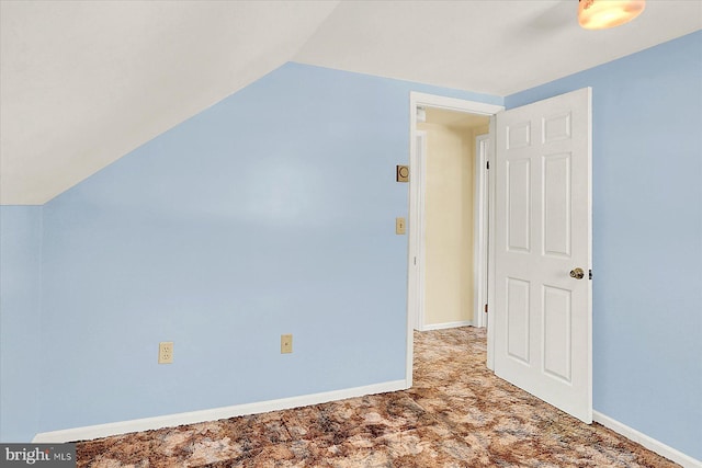 bonus room featuring lofted ceiling