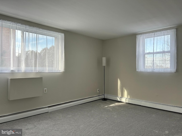 spare room featuring a baseboard radiator