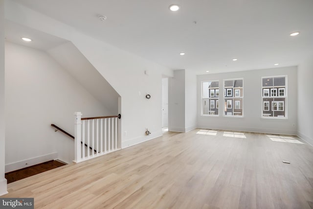 unfurnished living room featuring light hardwood / wood-style floors