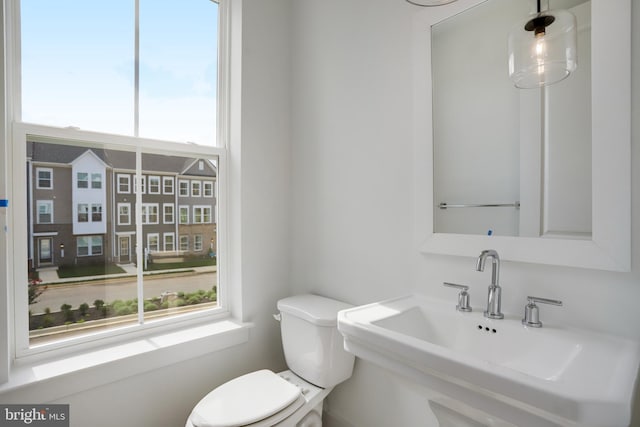 bathroom with sink and toilet