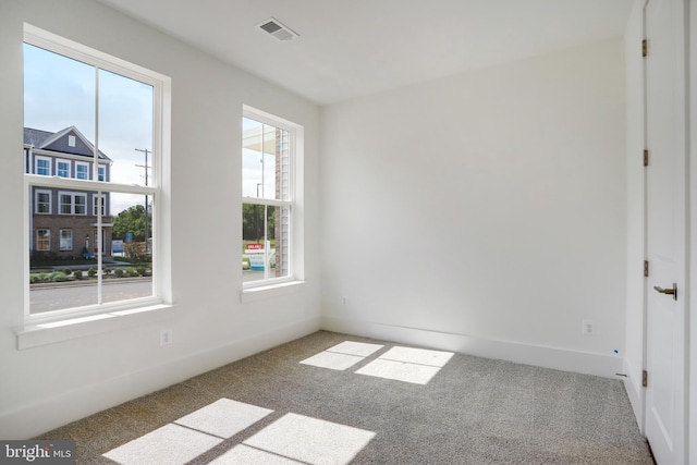 spare room with light carpet