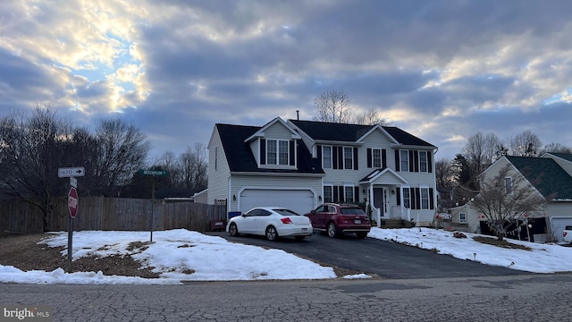 view of front of home with a garage