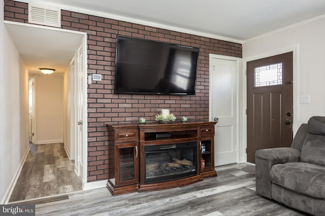 living room featuring hardwood / wood-style flooring