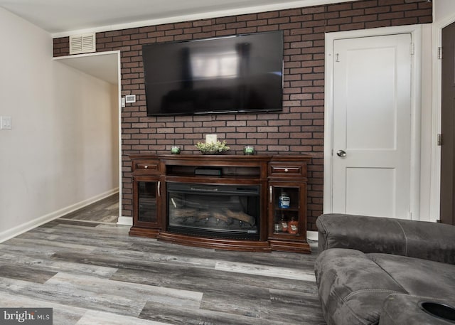 living room featuring hardwood / wood-style floors