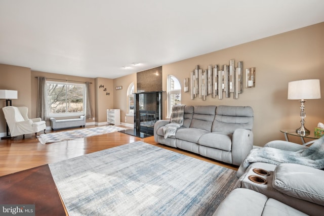 living room featuring hardwood / wood-style flooring