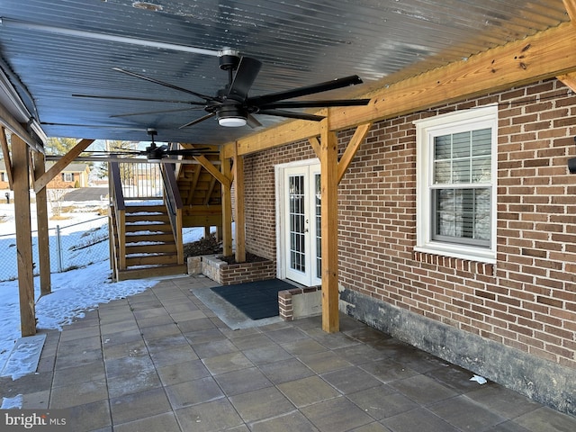 view of patio / terrace with ceiling fan