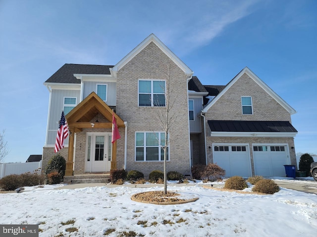 view of front of house with a garage