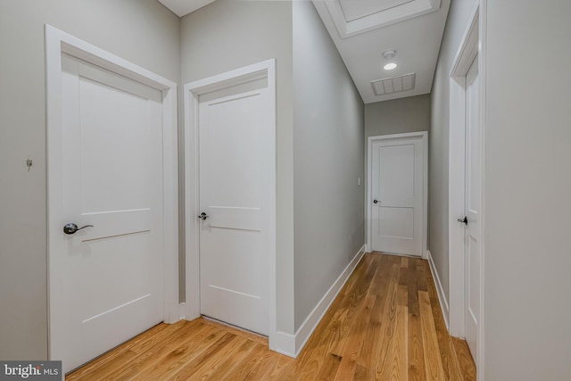 hall featuring light hardwood / wood-style floors