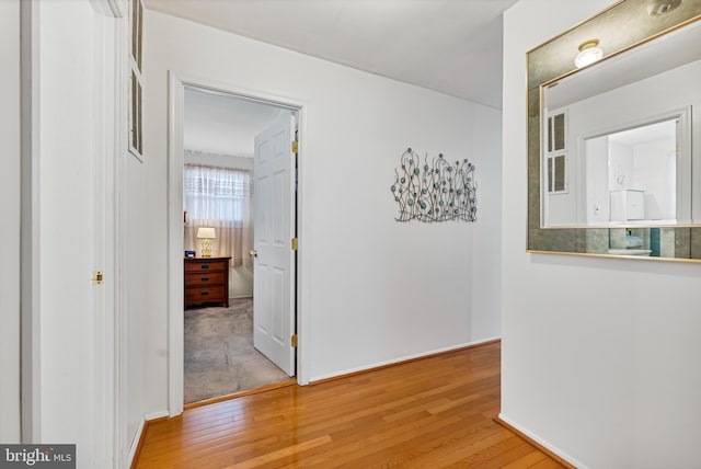 hallway featuring hardwood / wood-style flooring