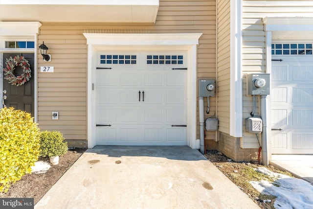 view of garage