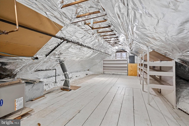 view of unfinished attic