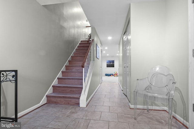 stairs with baseboards