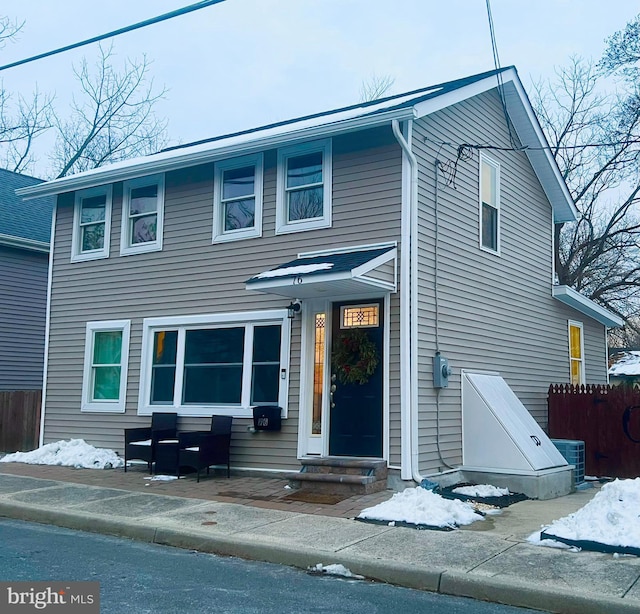 view of front of home with central AC