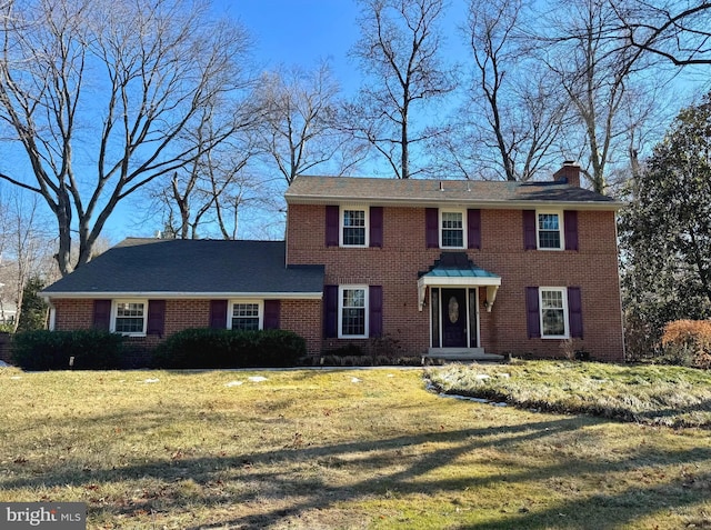 colonial house with a front yard