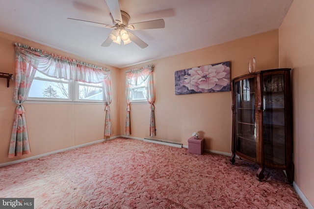 1 Keats Dr, Claymont, DE 19703 - spare room with cooling unit, ceiling fan, and baseboard heating