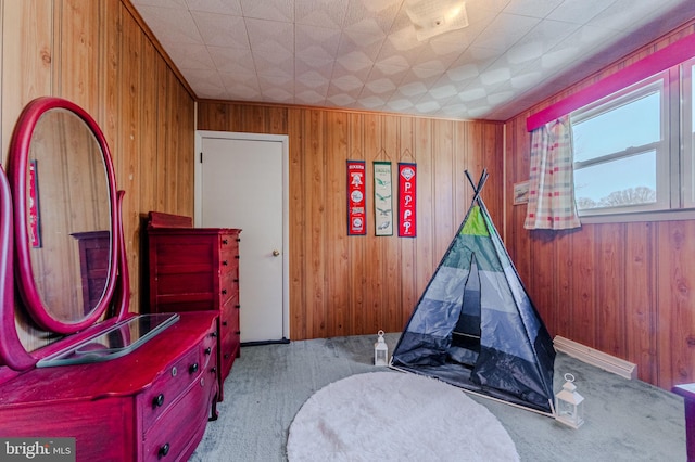 1 Keats Dr, Claymont, DE 19703 - playroom with light carpet and wood walls