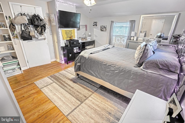 bedroom featuring hardwood / wood-style flooring