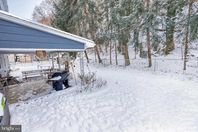 view of snowy yard