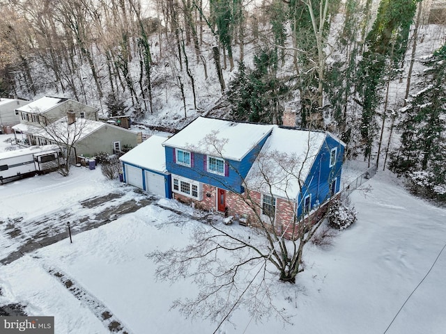 view of snowy aerial view