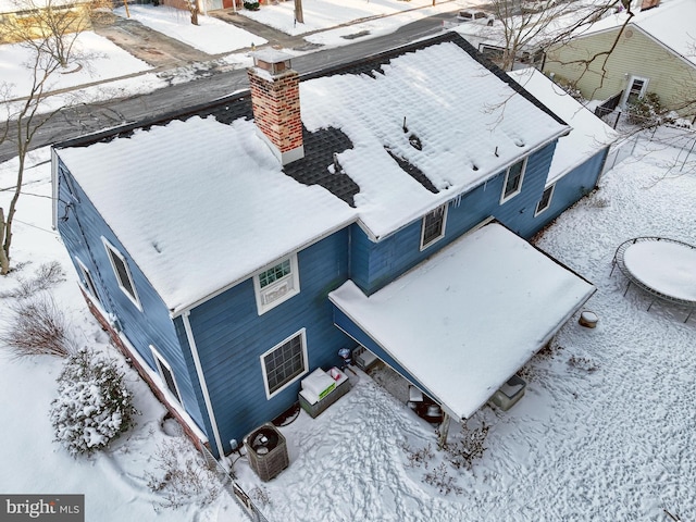 view of snowy aerial view