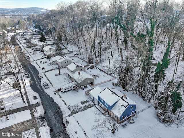 view of snowy aerial view