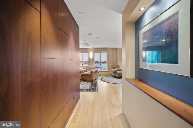 hallway featuring light hardwood / wood-style floors