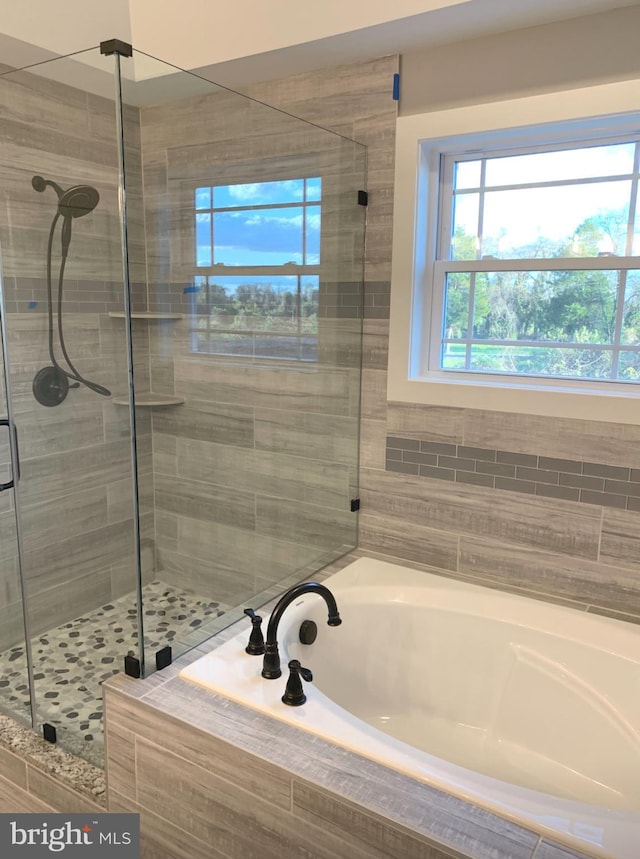 1394 B And A Blvd, Arnold, MD 21012 - full bathroom featuring a garden tub, a stall shower, and plenty of natural light
