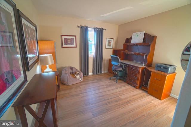 office featuring light wood-type flooring