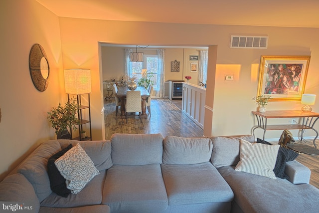 living room featuring hardwood / wood-style floors