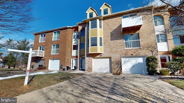 view of building exterior featuring a garage