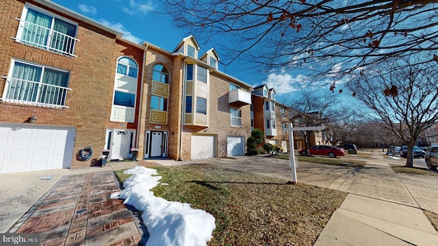 view of property featuring a garage