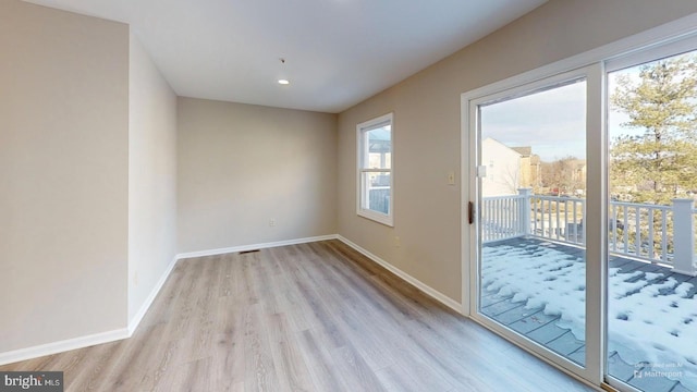 interior space with light wood-type flooring