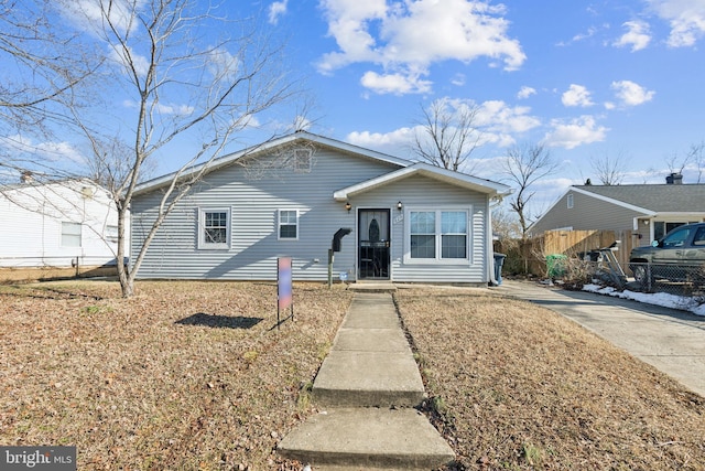 view of single story home