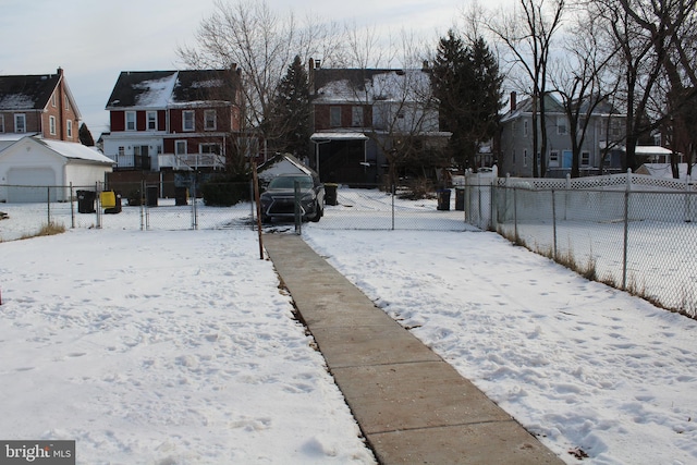 view of snowy yard