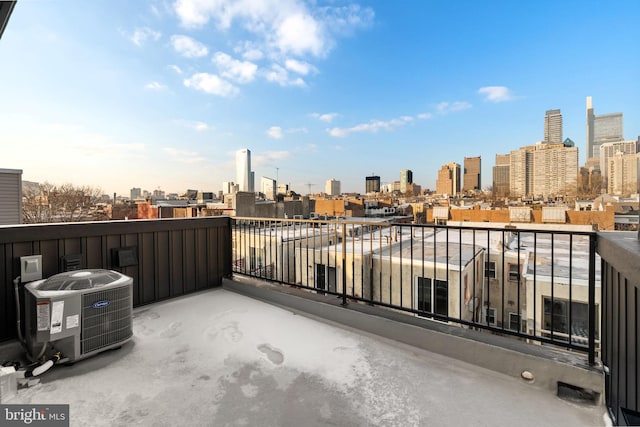 balcony with central AC unit