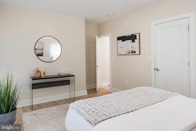 bedroom featuring light hardwood / wood-style flooring