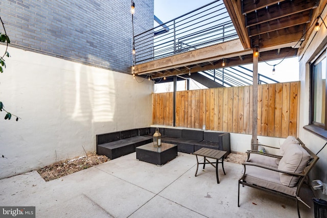 view of patio with an outdoor hangout area