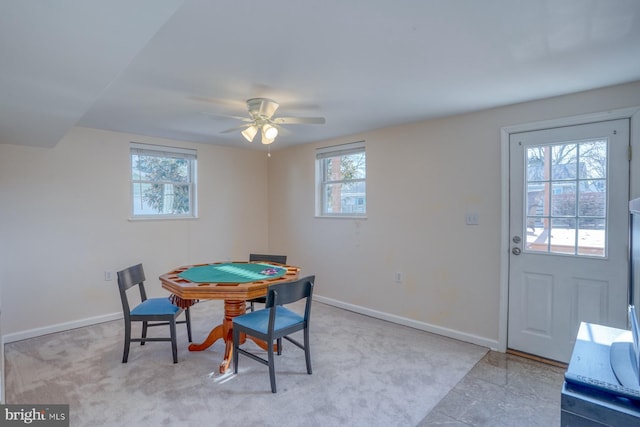 playroom with ceiling fan