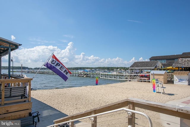 view of community featuring a water view