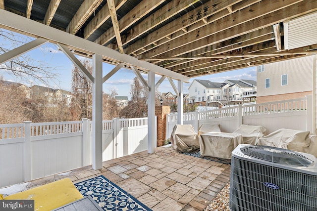 view of patio featuring central AC