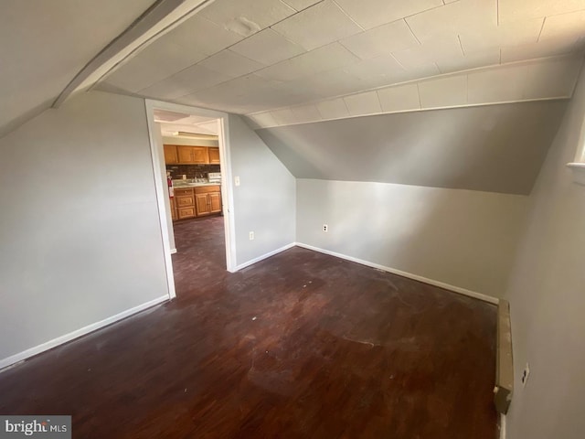 additional living space with lofted ceiling