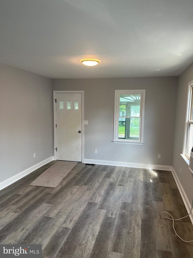 entrance foyer featuring dark hardwood / wood-style flooring