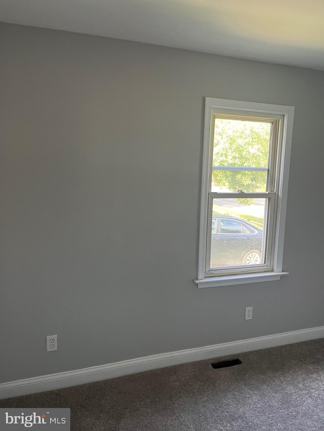 view of carpeted spare room