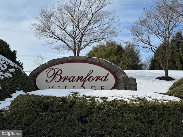 view of community sign