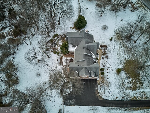 view of snowy aerial view