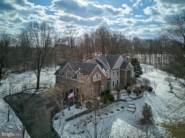 view of snowy aerial view