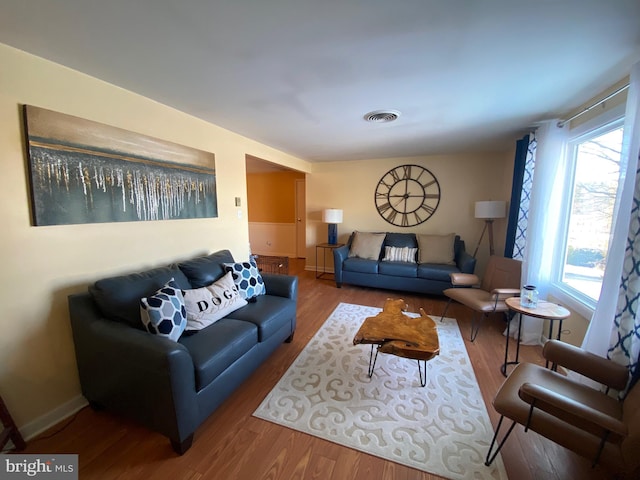 living room featuring hardwood / wood-style floors