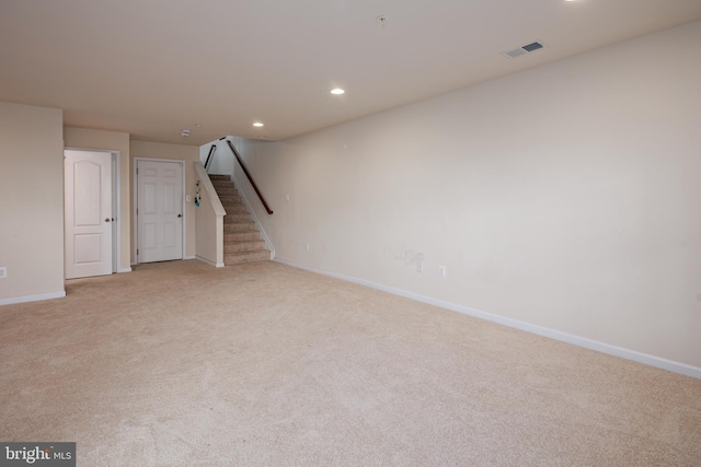 interior space with light colored carpet