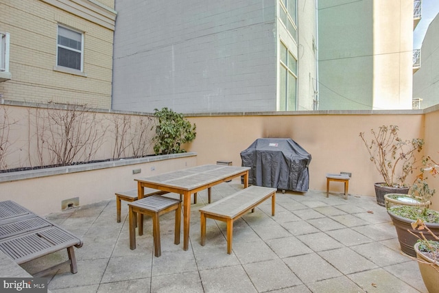 view of patio featuring area for grilling