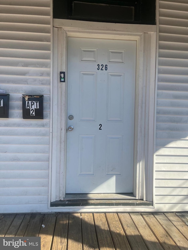 view of doorway to property